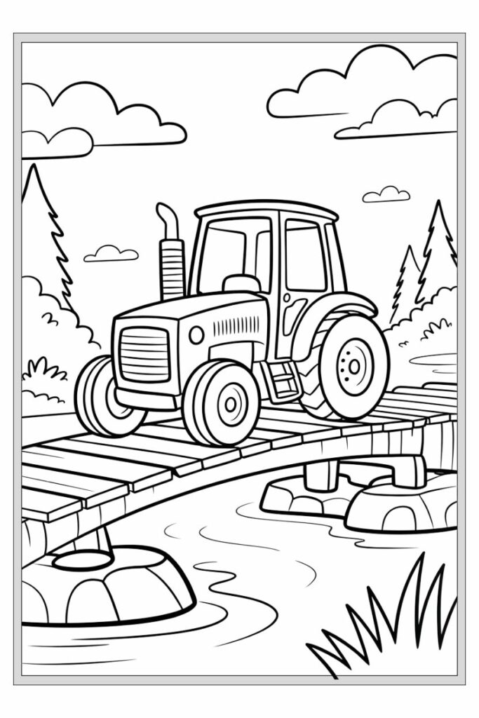 100 pages tracteur coloriage