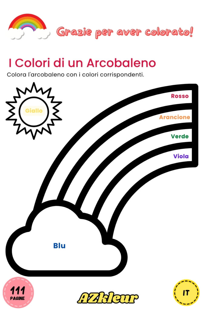 111 Pagine da Colorare Arcobaleni