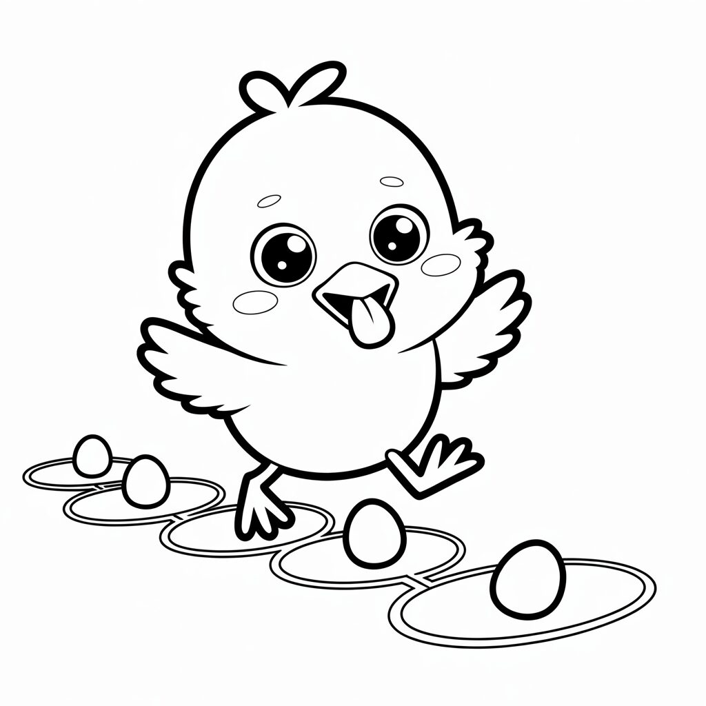 Ausmalbilder Spielende Küken