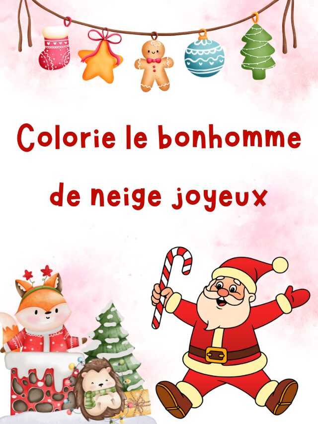 Colorie le bonhomme de neige joyeux