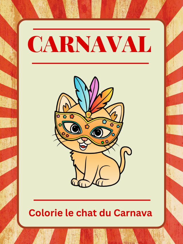 Colorie le chat du Carnava