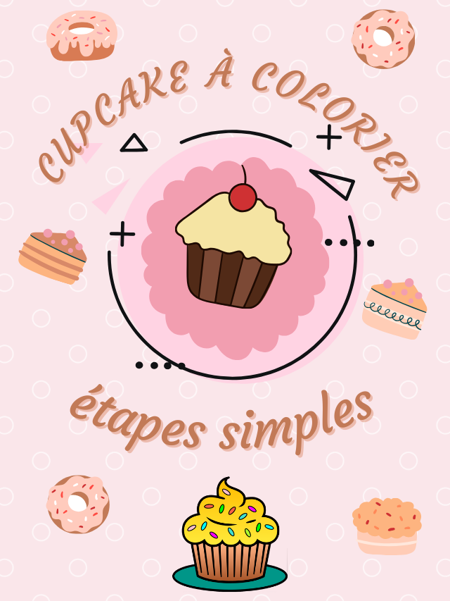 Cupcake à colorier – étapes simples