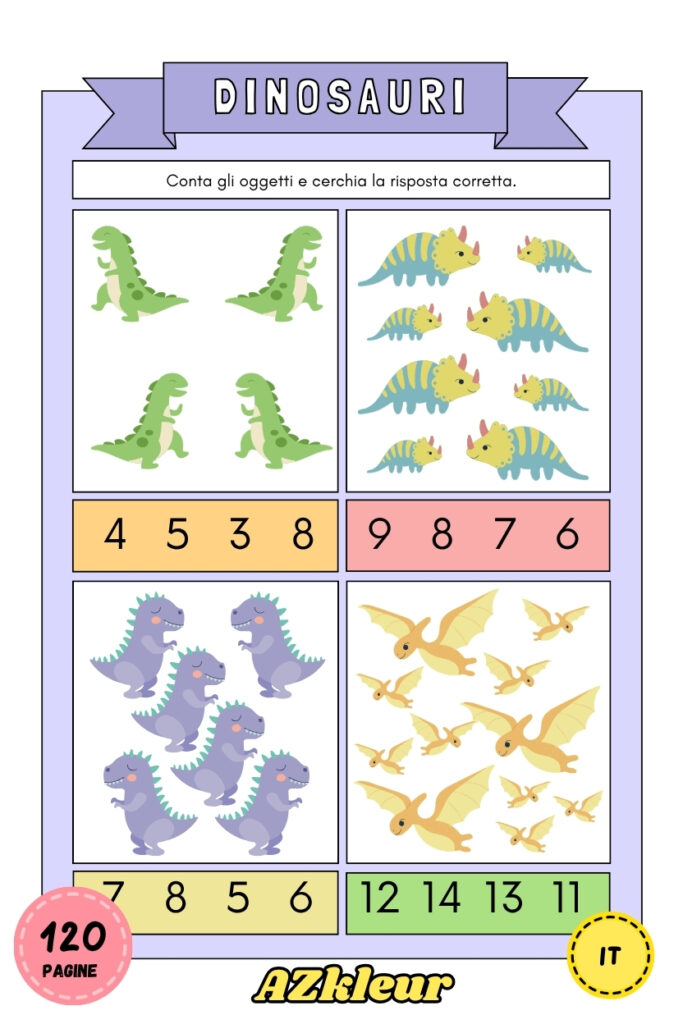 120 Pagine da Colorare di Dinosauri