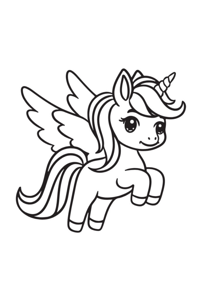 105 Seiten Einhorn Ausmalbilder