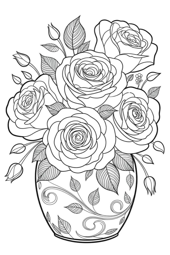 158 Pages de Coloriage de Fleurs