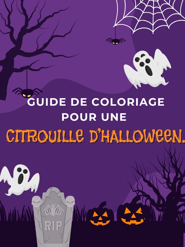 Guide de coloriage pour une citrouille d’Halloween.