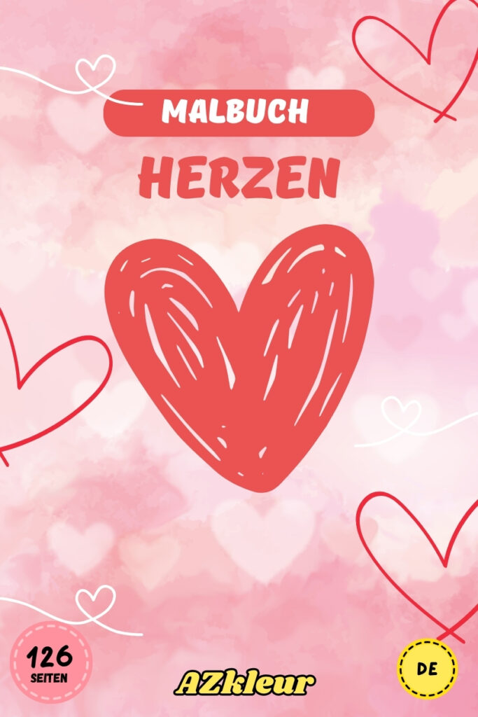 126 Seiten Herz Malbuch