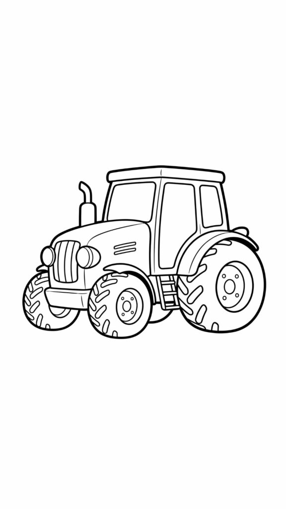 Kleurplaat Gedetailleerde Cartoontractor