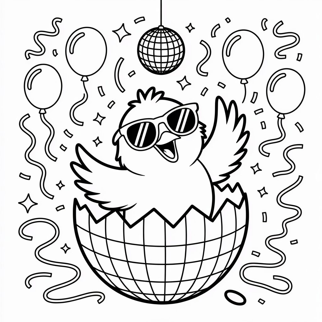 Küken schlüpft aus dem Ei Ausmalbild