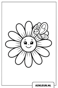 Lachende bloem met vlinder kleurplaat.jpg