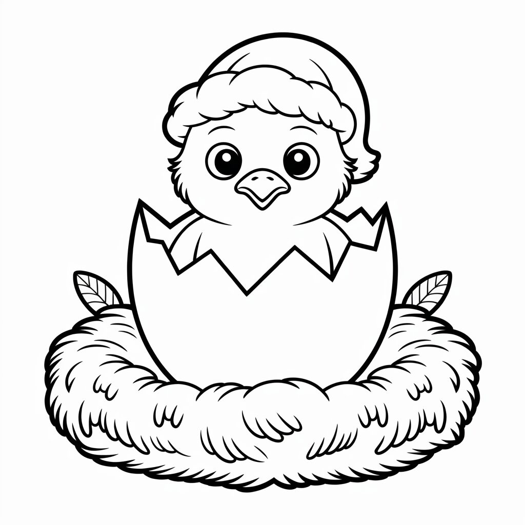 Malvorlage Küken schlüpft aus dem Ei
