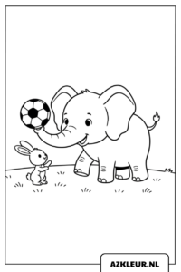 Elefante juega con balón de fútbol - página para colorear.jpg