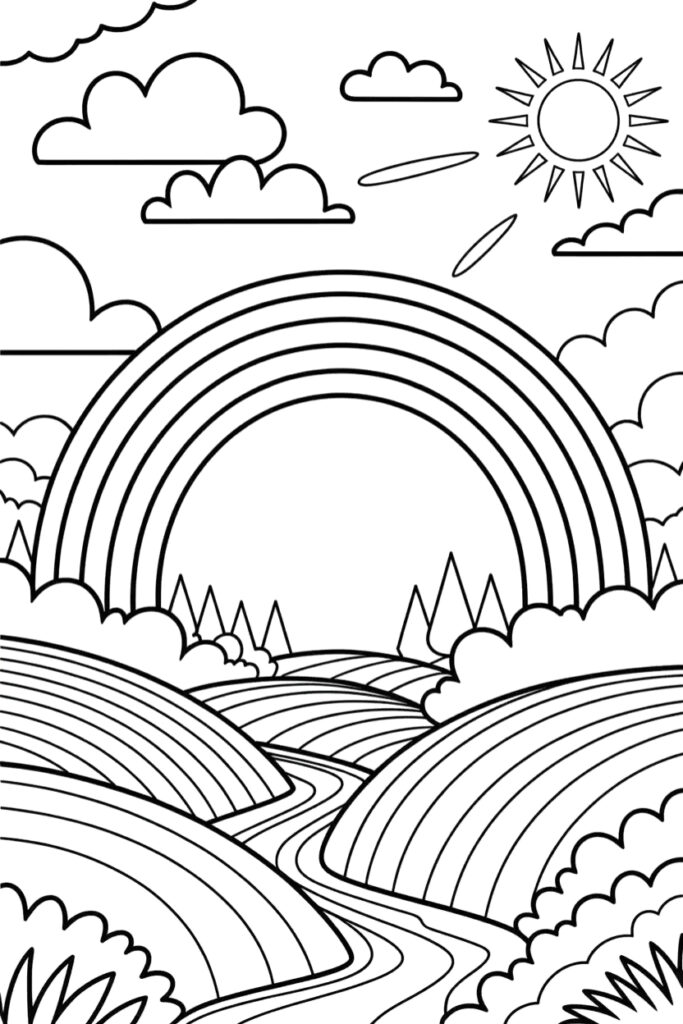 111 Seiten Regenbogen Ausmalbilder