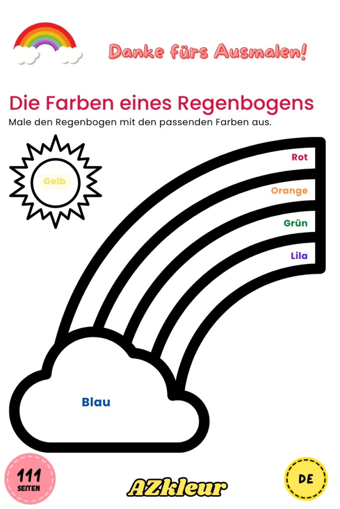 111 Seiten Regenbogen Ausmalbilder