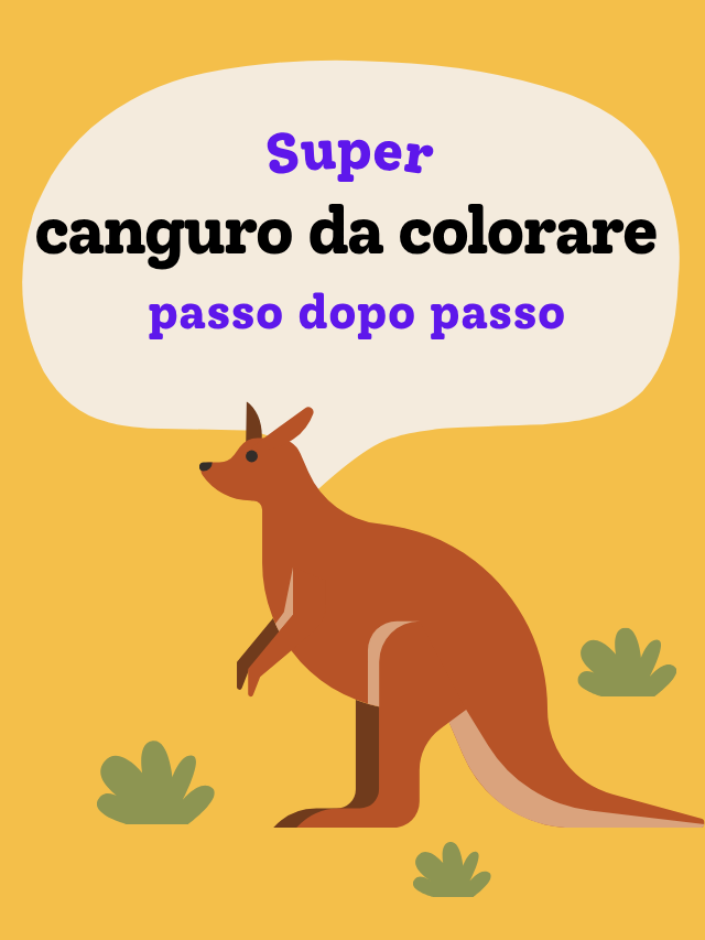 Super canguro da colorare – passo dopo passo