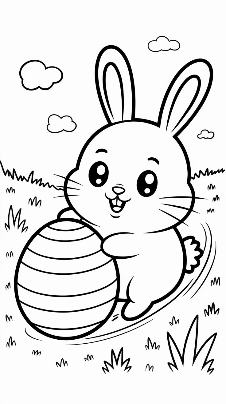 Uova con coniglietti pasquali colora