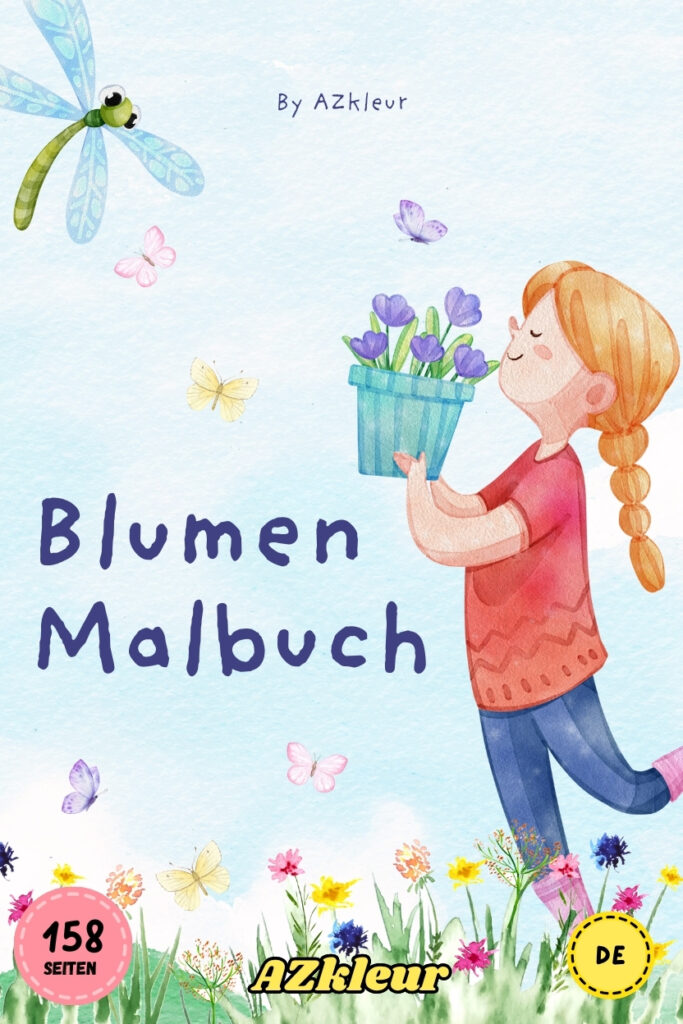 158 Seiten Blumen Ausmalbilder