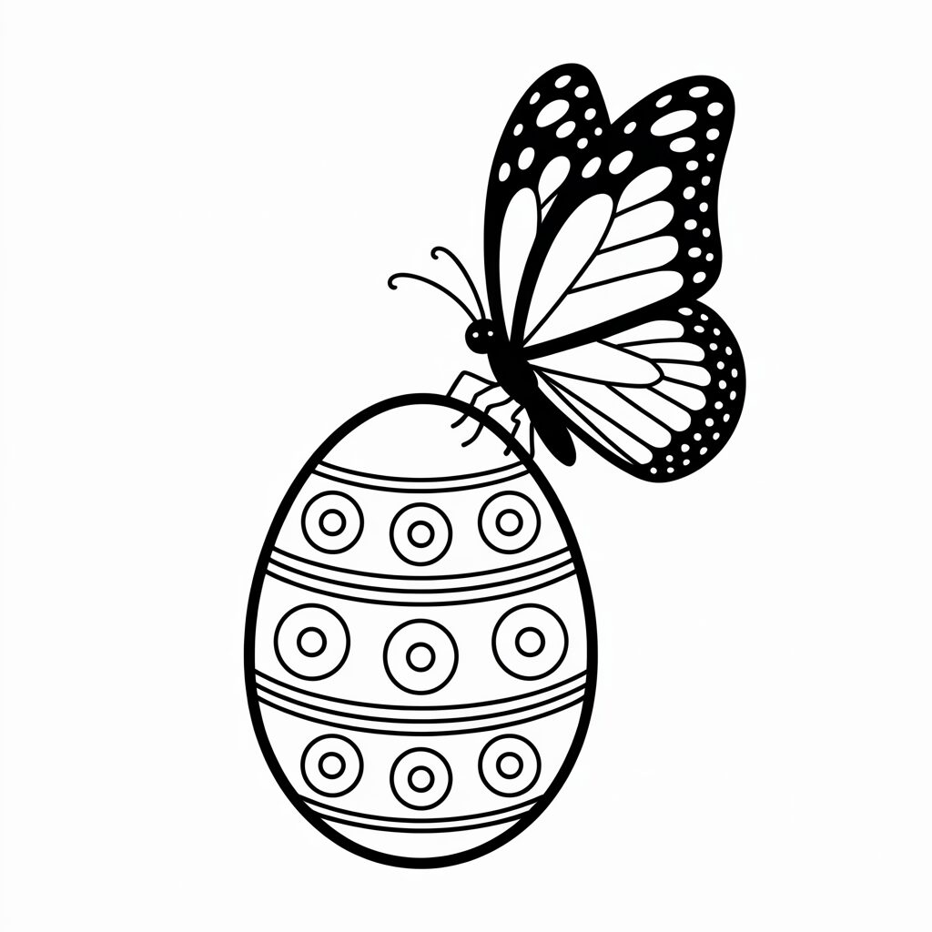 colorare Uova con farfalle