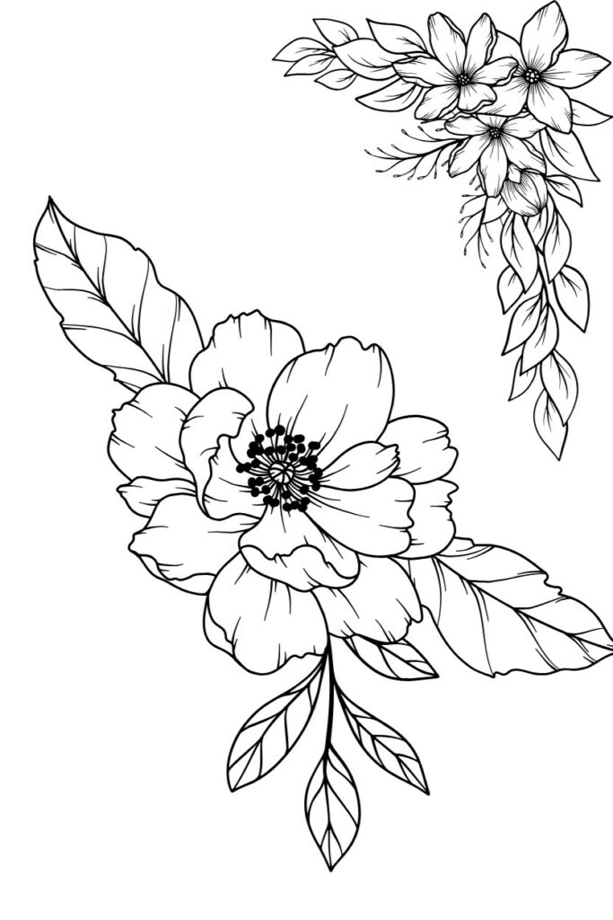 158 Flower Coloring Book