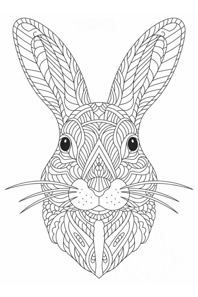 150 Seiten Kaninchen Malbuch