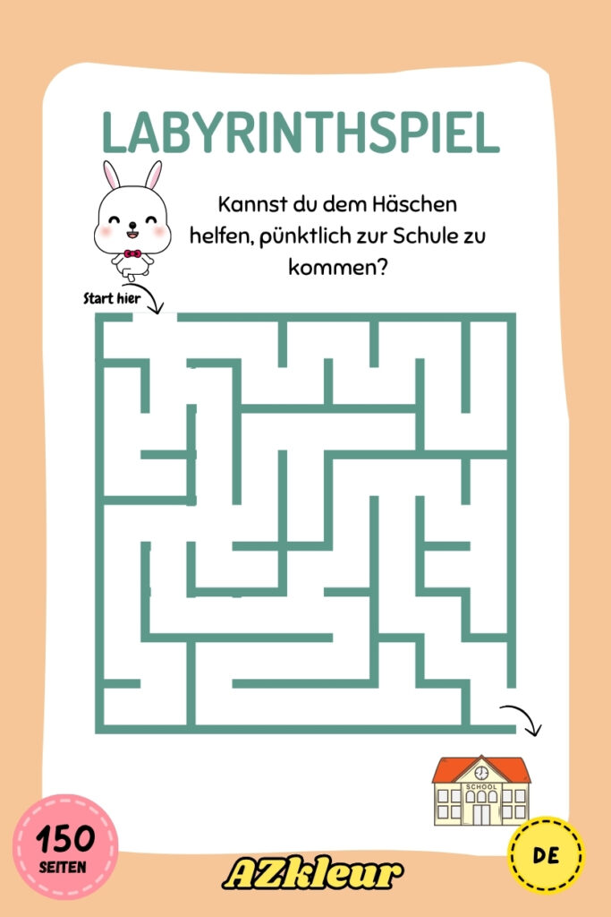 150 Seiten Kaninchen Malbuch