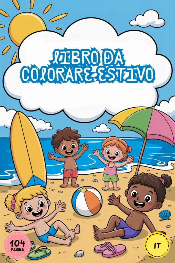 Libro da Colorare Estivo con 104 Pagine