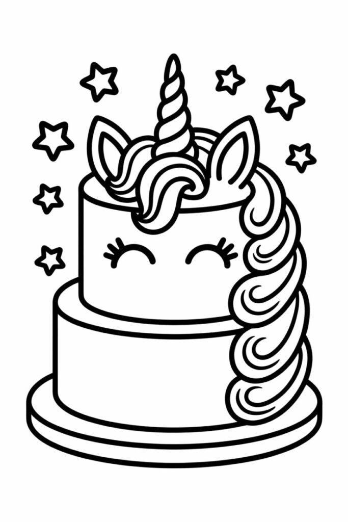 Livre de coloriage Gâteau avec 102 pages