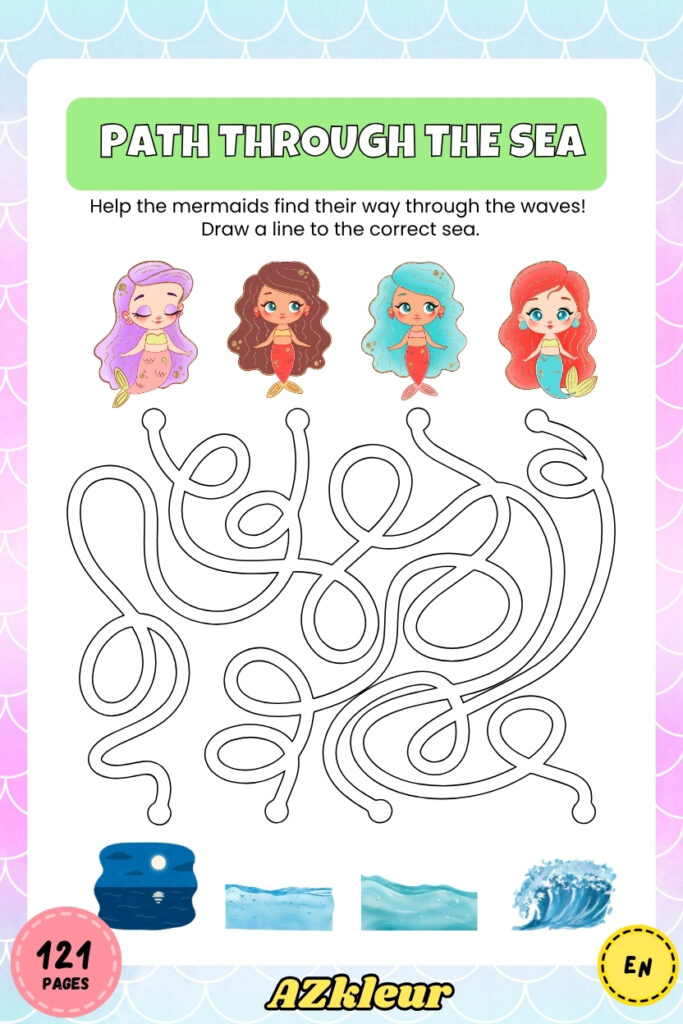 121 Pages Mermaid Coloring Book