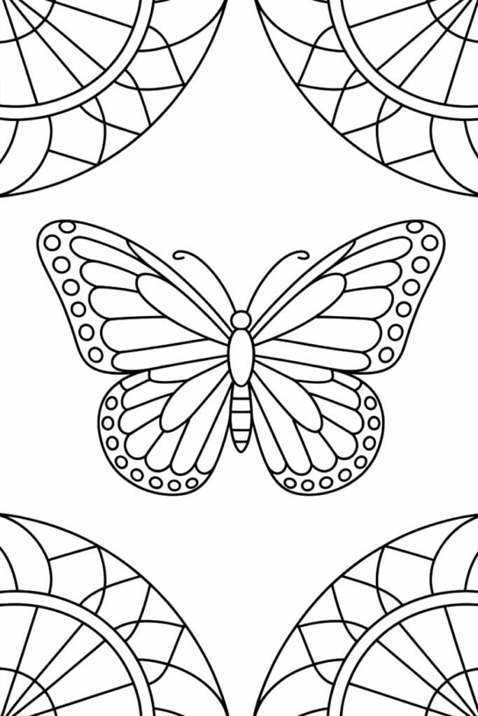 Schmetterlings Malbuch mit 104 Seiten