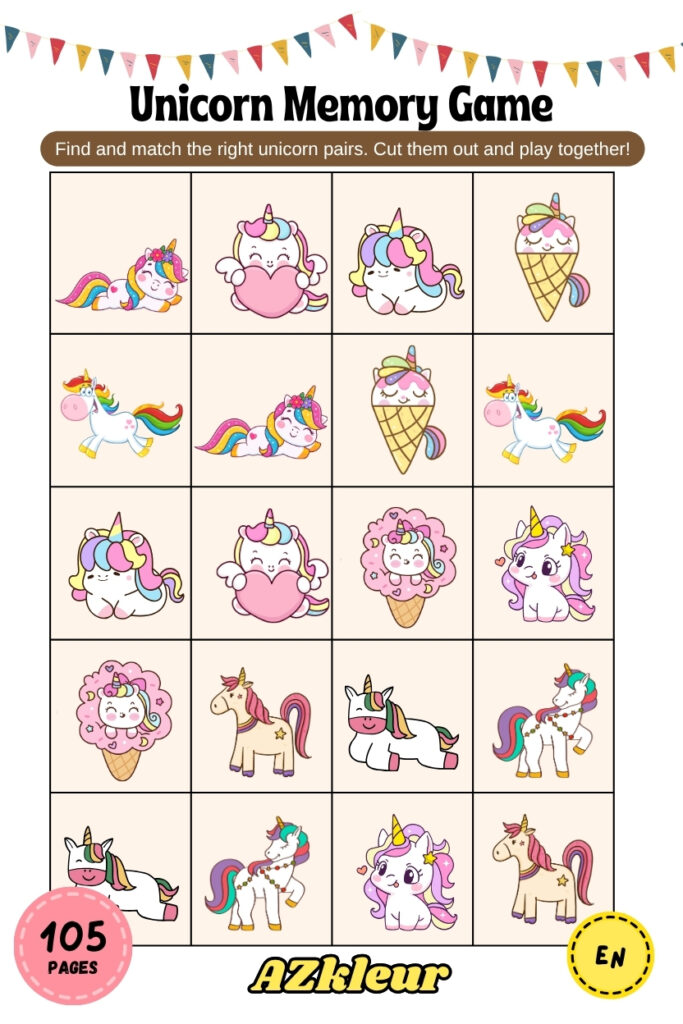105 Pages Unicorn Coloring Book