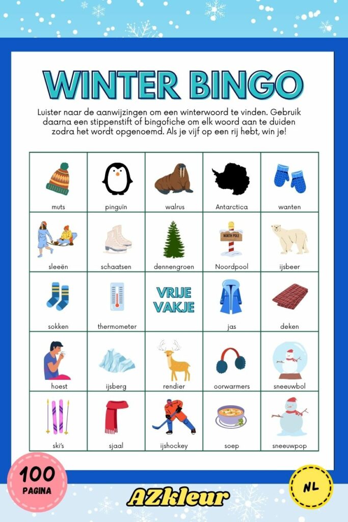 100 Pagina’s Winter kleurplaten