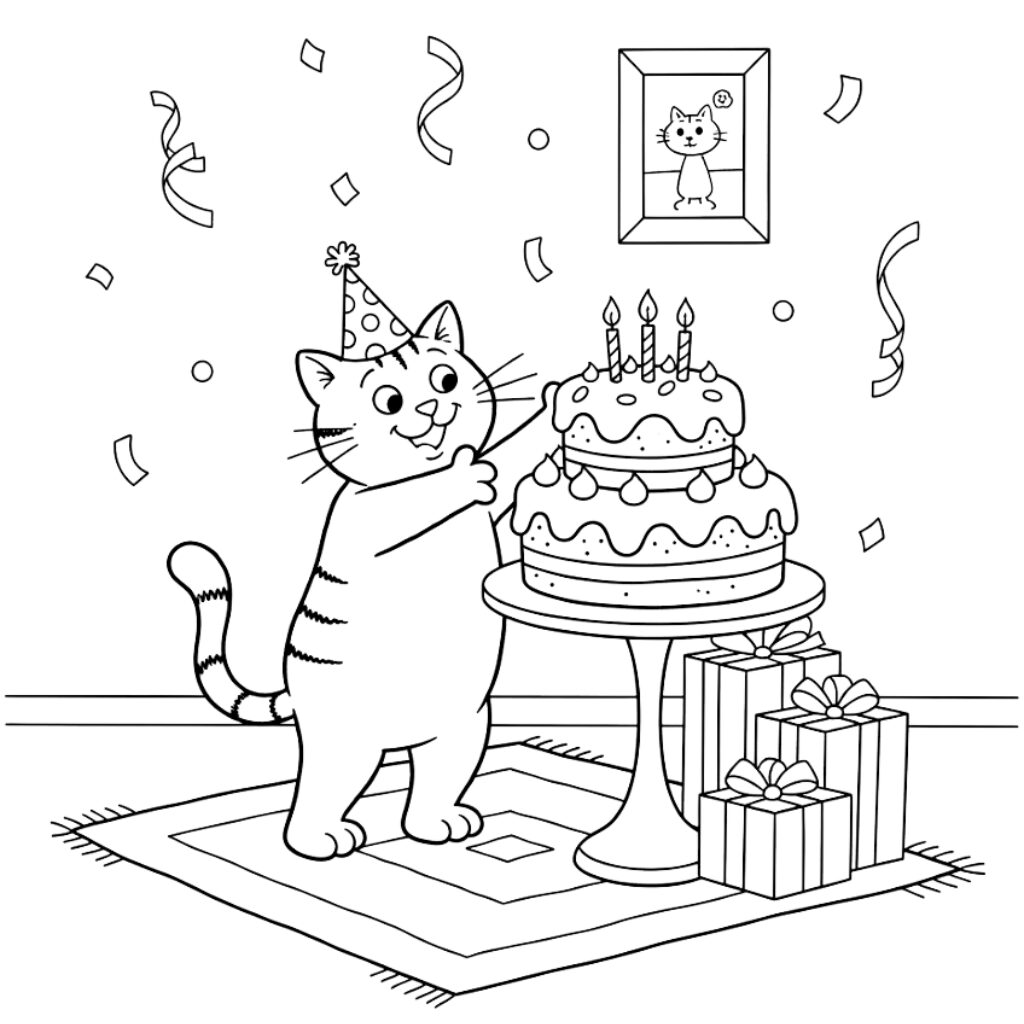 dikkie dik kleurplaat taart