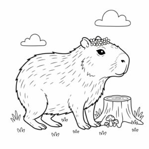 kleurplaat capybara kawaii​