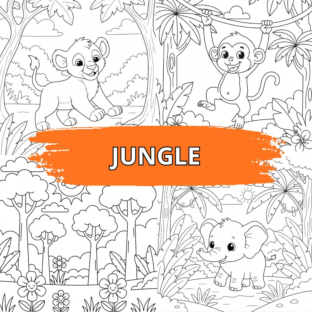 kleurplaat jungle ft