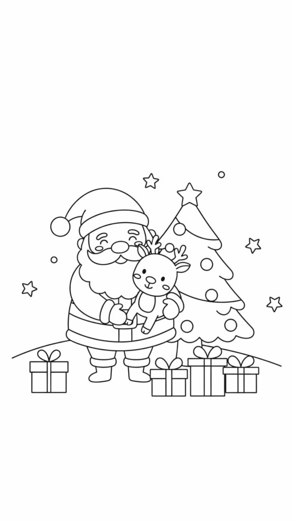 kleurplaat kerst schattig