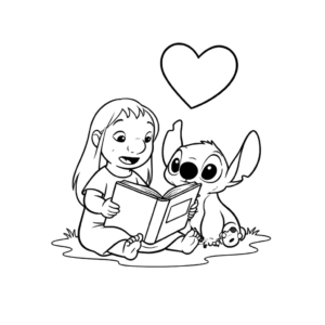 Stitch, Angel und Lilo Ausmalbild