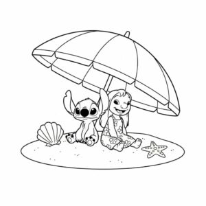 Stitch und Lilo Ausmalbild
