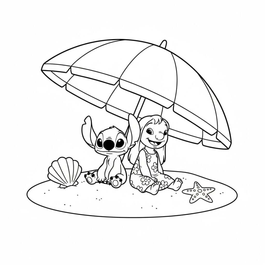 kleurplaat stitch en lilo