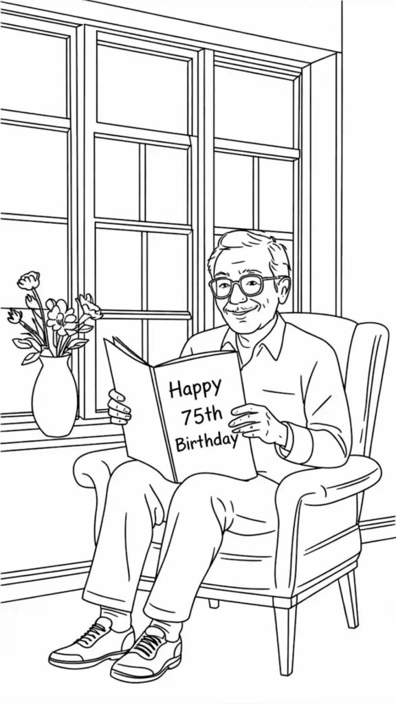 grandpa 75th birthday coloring page