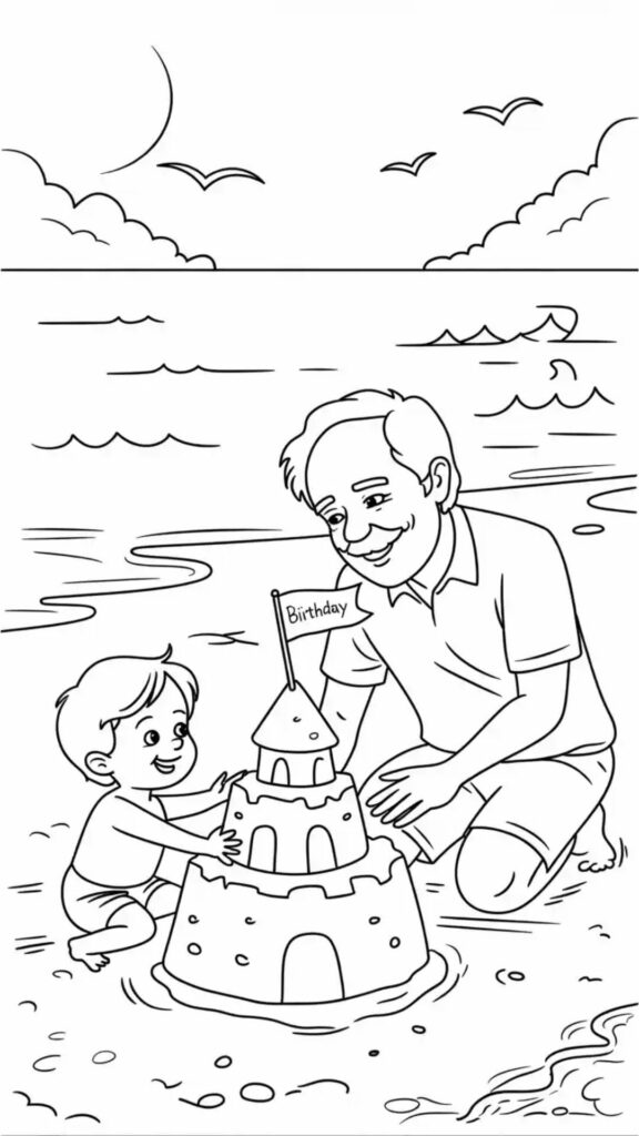 birthday grandpa coloring sheet