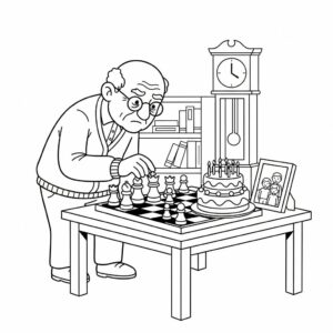 birthday coloring page grandpa