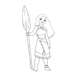 Moana Ausmalbilder mit Speer