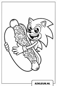 Sonic come un hot dog grande - página para colorear.jpg