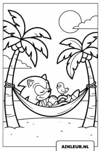 Sonic duerme en una hamaca - página para colorear.jpg