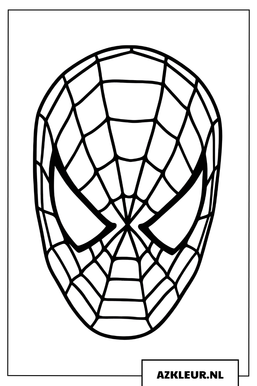Dapper Spider-Man masker om te kleuren Kleurplaat