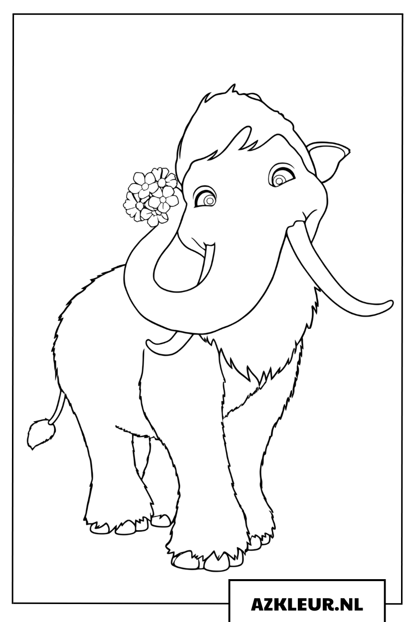 Ellie de mammoet kleurplaat