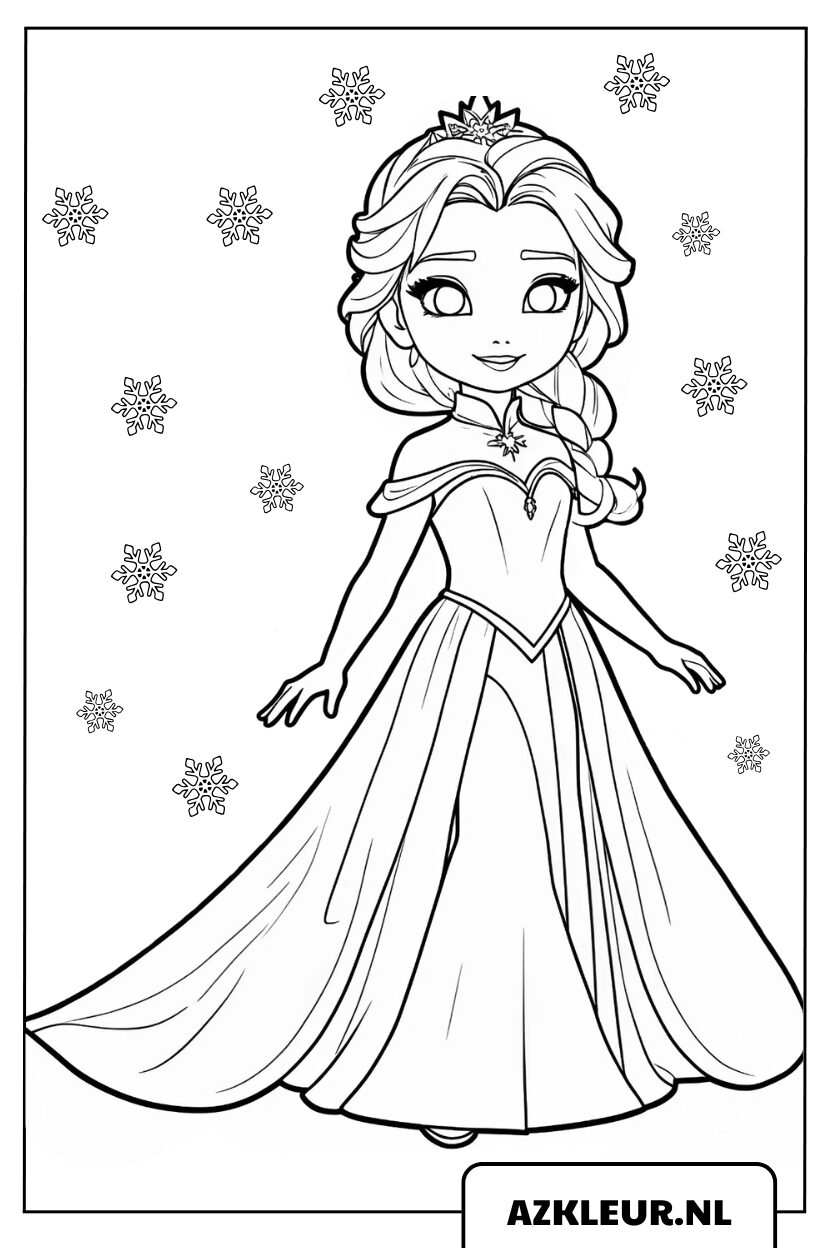 Elsa värityssivu: Putoavan lumen välissä