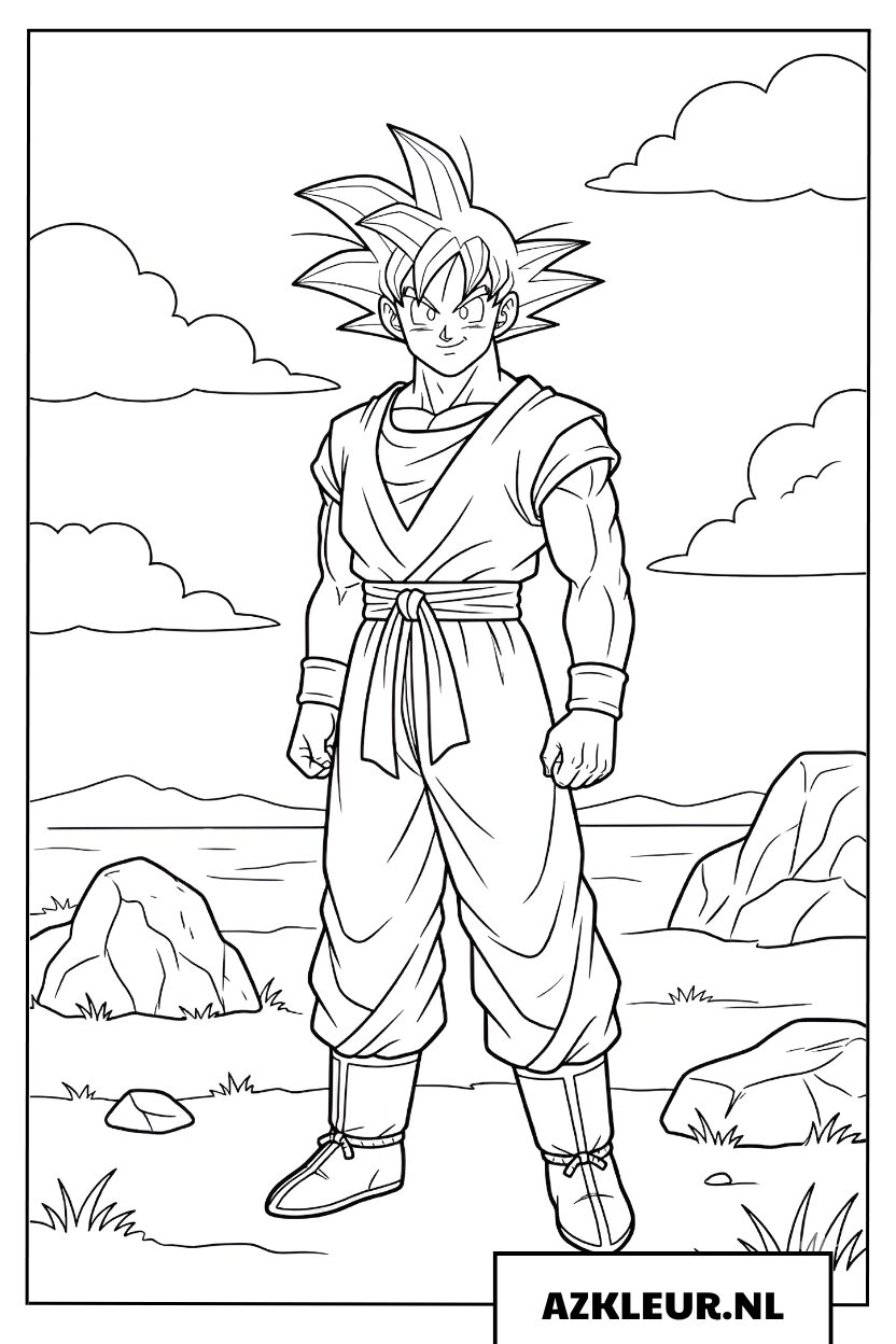 Goku Super Saiyan kleurplaat