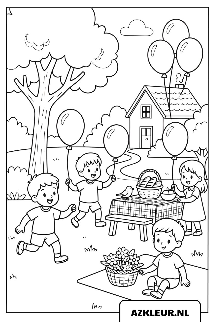 Kleurplaat Buitenfeest