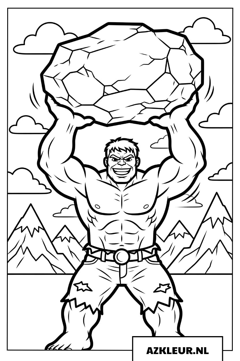 Kleurplaat Hulk Tilt Enorme Rots